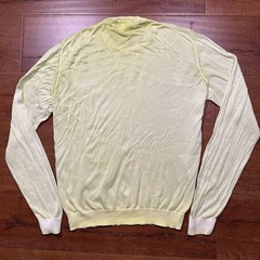Armani Long Sleeve T Shirt Mens L Yellow Ombre Acid Wash Thin Luxury Designer