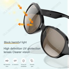 AI Smart Glasses Wireless Bluetooth V5.3 Sunglasses Outdoor Sport Call Music Te