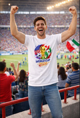 2026 World Cup USA Canada Mexico Unisex T-Shirt Cotton Soccer Fan Graphic Tee