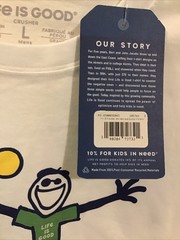 Life is Good Mens Large White Long Sleeve T- Shirt Crusher Jake & Rocket Graphic