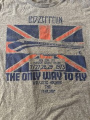 Led Zeppelin Only Way To Fly Grey T-Shirt Medium