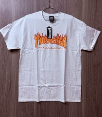 Thrasher Flame Logo T-Shirt White Size Large