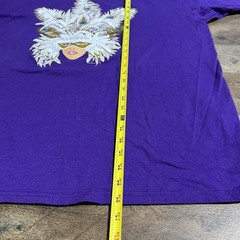 VTG Mardi Gras New Orleans Puff Print Graphic Mardi Gras Mask T-Shirt Mens XXL