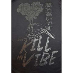 Fresh Laundry Mens Large Black Dont Kill My Vibe Graphic Long Sleeve T-Shirt