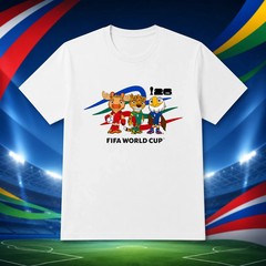 FIFA World Cup 2026 Host Country Mascots Soccer Fan Graphic T-Shirt S to 5XL