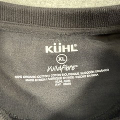 Kuhl Wildfibre Crew Neck T Shirt Black XL Zip Pocket on Sleeve Gorpcore Outdoor
