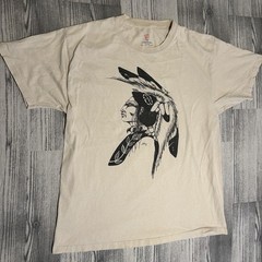 Vintage Style Native American Warrior Graphic Tee – Hanes Tagless – Size Large