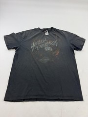 Harley-Davidson Shirt Mens 2XL Black Techno Hong Kong Eagle Graphic Tee Biker