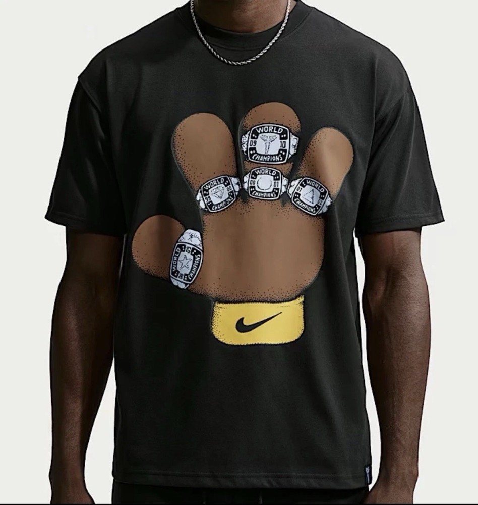 Brand New Nike KOBE BRYANT 5 RINGS PUPPET FINGERS SHIRT SIZE LARGE