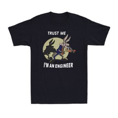 Trust Me I Am An Engineer Coyote Cart Animal Funny Gift Men’s Cotton T-Shirt