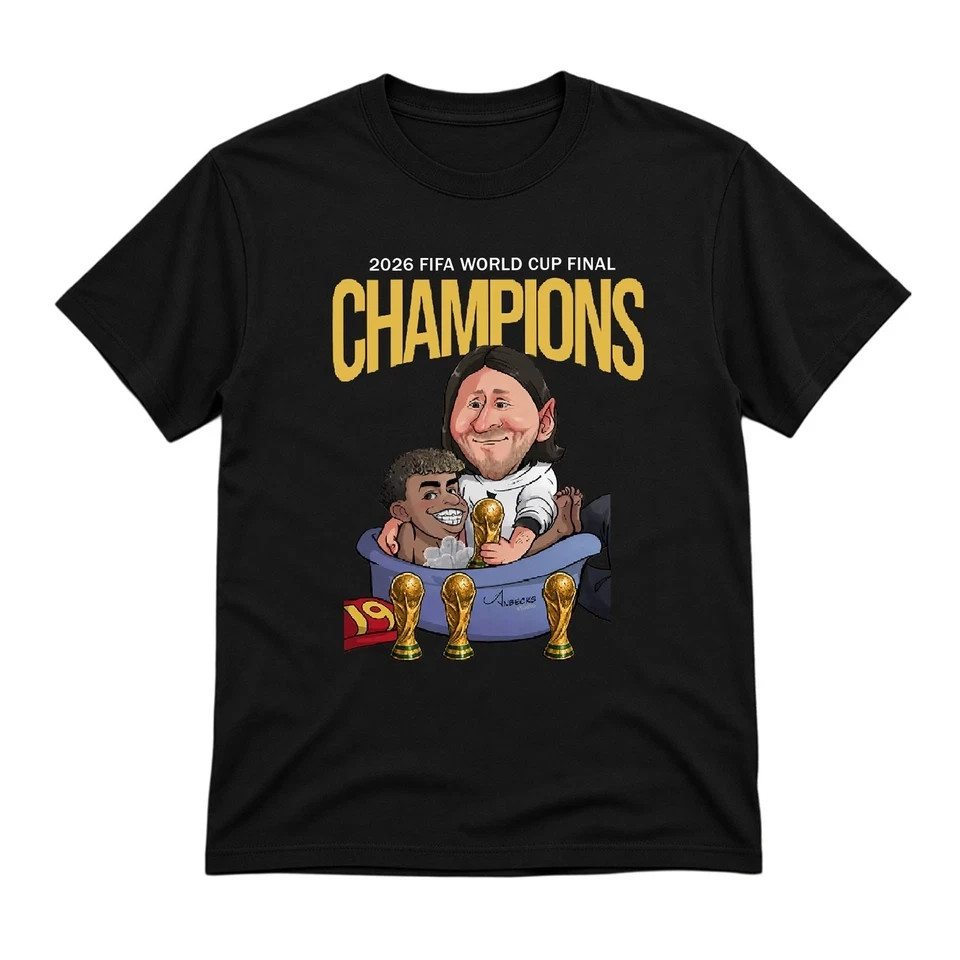 Funny Soccer Legend Caricature T-Shirt Champions 2026 Graphic Tee Black Unisex