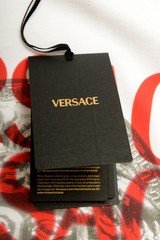 Versace Men’s Logo Print White Crewneck Short Sleeve T-Shirt US M IT 50