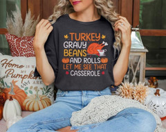 Thanksgiving Women’s Turkey Shirt – Casserole and Autumn Tees, Small