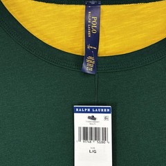 Polo Ralph Lauren Reversible Polo Athletic Shirt Mens Large Green Yellow NEW $95