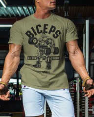032. BICEPS Killin’ It Funny Workout Gym T-Shirt for Men