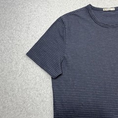 Marine Layer Signature Crew Tee Shirt Mens Medium Blue Striped Made USA Casual
