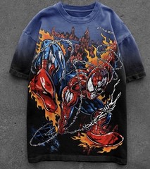WARREN LOTAS Comic Book Web Guy Spider-Man Tee T-Shirt Large New