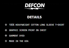 M – DEFCON GROUP HEAVYWEIGHT LONG SLEEVE T-SHIRT BLACK NEW VANS SYNDICATE