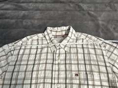 Quiksilver Thrashed Surf Plaid shirt Y2K Distresses Grey vintage 90s XL/TG