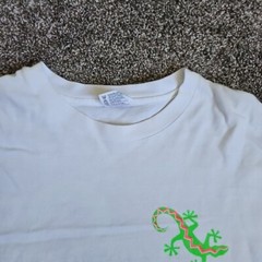 Gecko Hawaii Neon Color Size Large Single Stitch White Destination Short Sleeve