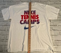 Nike Shirt Men Small White Solid Tennis Camp Tee Crew Neck Pullover Adult L G G