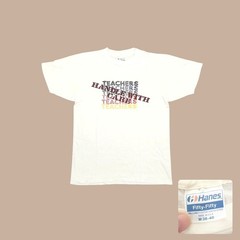 80s Hanes Teachers Handle With Care T-Shirt Ivory Single Stitch M