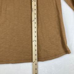 Goodthreads Henley Long Sleeve T-Shirt Mens XXL Thermal Brown Caramel Button Top