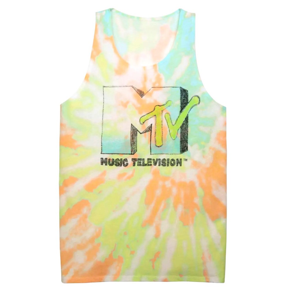 MTV Men’s Sleeveless Graphic Tank Top Tee (Tie-Dye, X-Large, XL)