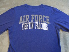 Air Force Shirt Mens Medium Blue Fighting Falcons Military Long Sleeve Retired