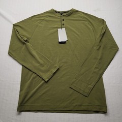 Public Rec Mens Henley Shirt Go To Large Slim Green Performance Academia Preppy