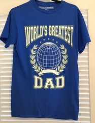 NWT BROOKLYN VERTICAL-Men’s T-Shirt Size Small- “World’s Greatest DAD” Blue-FF