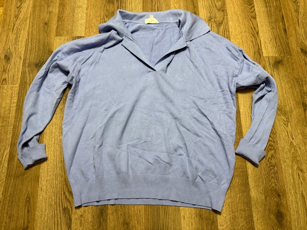 Milano Shirt, Men’s Size Large, Purple, Long Sleeve, V-neck, Collared
