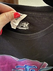MTV Men’s Black Graphic Print Crew Neck Short Sleeve T-Shirt Size L