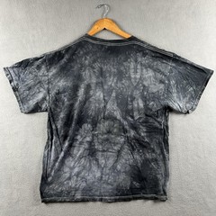 Vintage Skeleton Shirt Mens XL Gray Tie Dye Skull Guitar Player Metal Music Y2K