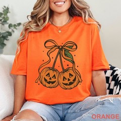 Pumpkin Cherries Autumn Girly Shirt, Halloween Pumpkin Shirt, Fall Theme, 203650