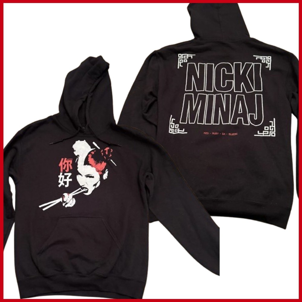Nicki Minaj Ni Hao Hoodie Black Original Barbz Chun Li Reprint Gildan