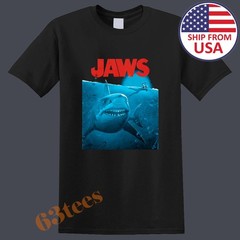 JAWS Sharks Movie Men’s Black Size S to 5XL