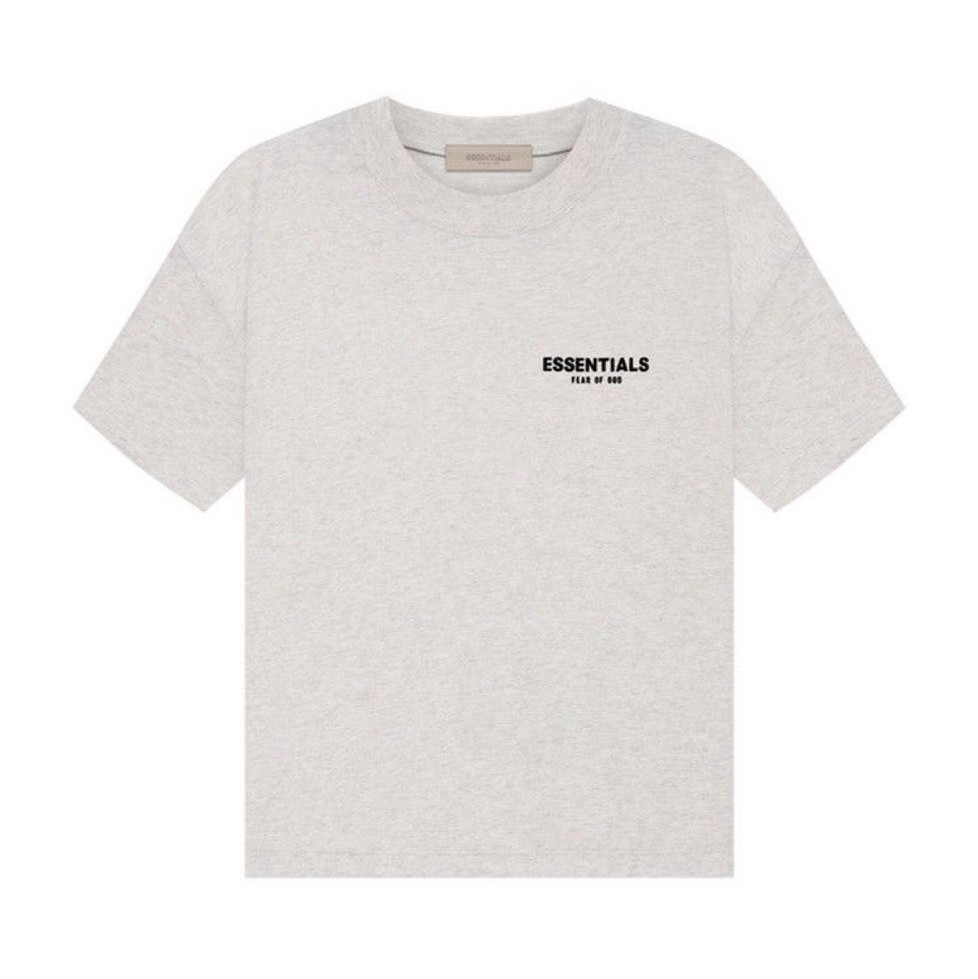 Fear of God Essentials Men’s L Gray Cotton Logo Crew Neck Short Sleeve T-Shirt