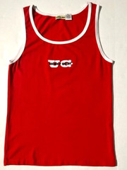 New UNDERGEAR International Male Red & White Cotton Fitted Tank Top sz XL