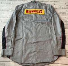 Vintage VW Volkswagen Racing Button Shirt Size Med Castrol Pirelli F1 Mechanic