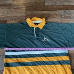VTG South Africa Springboks Rugby Jersey Shirt Mens L Green Gold Embroider #24E2