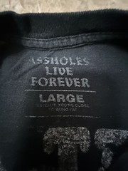 Assholes*s Live Forever Large Clothes-3 pc Pullover Sweater T-Shirt Black Gray