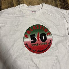 Vintage 1998 Free Gaza Palestine 50 Years Of Dispossession Shirt XL