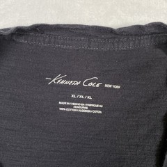 Kenneth Cole V-Neck Tee Men’s Size XL Plain Black Striped Texture Casual