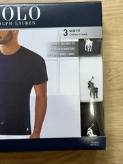Polo Ralph Lauren 3 Pack Slim Fit Cotton Crew Neck T-Shirts XL White Black BlueN