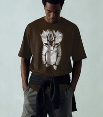 Sad Kitten T-Shirt Cute Standing Cat Graphic Cat Lover Unisex Tee