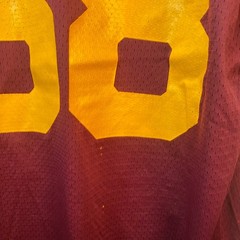 Vintage Maroon Mesh Football Jersey Brown 68 Burgundy Gold Mens Size L USA Made