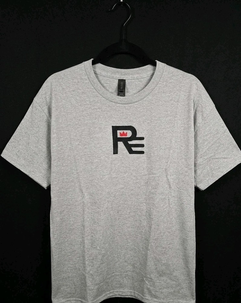 Size Large grey Cotton Crew Neck T Shirt Short Sleeve By Private Label