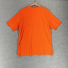 Mossy Oak Shirt Mens Large Orange Camo Logo Short Sleeve Polyester Hunting Tee