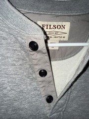 Filson Shirt Mens Gray Double Layer Henley Thermal Long Sleeve Midweight XS
